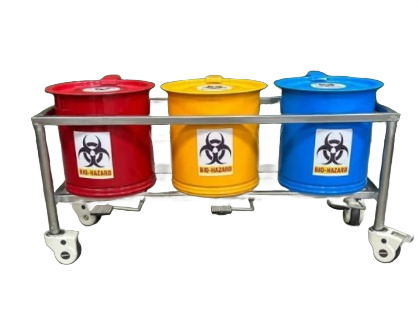 Dr. Smith 3-Bin Color Coded Biowaste Trolley