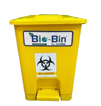Dr. Smith Yellow Biohazard Pedal Bin 30L
