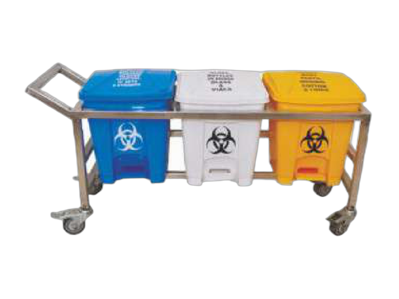 Biomedical Waste Foot Pedal Trolley