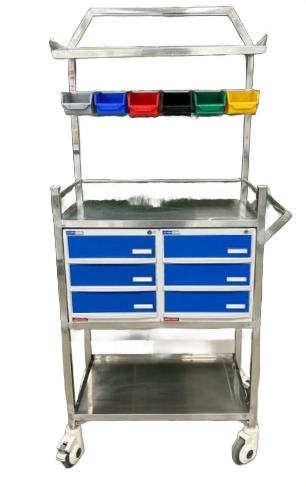 Dr. Smith Crash Cart Multi-Bin Organizer SS