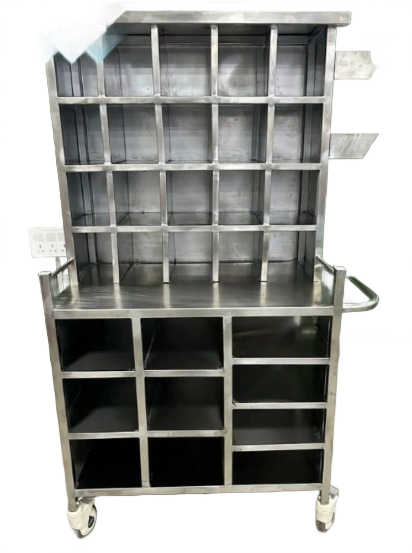 Dr. Smith Multi-Compartment Pharmacy Dispensing Cart SS