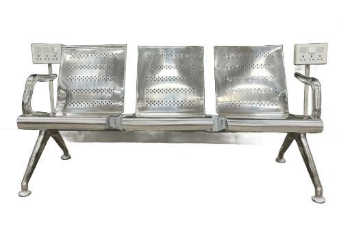 Dr. Smith Stainless Steel 3-Seater Hospital Waiting Bench