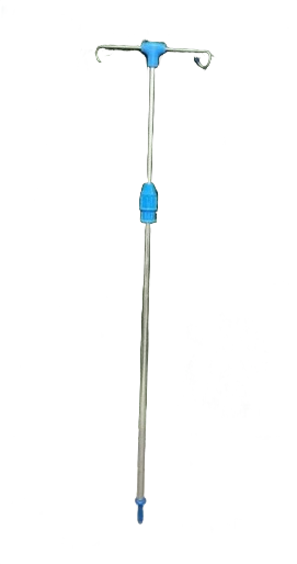 Dr. Smith Bed-Mounted Telescopic Stainless Steel IV Pole