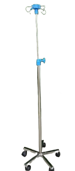 Dr. Smith Full Stainless Steel 5-Leg IV Stand