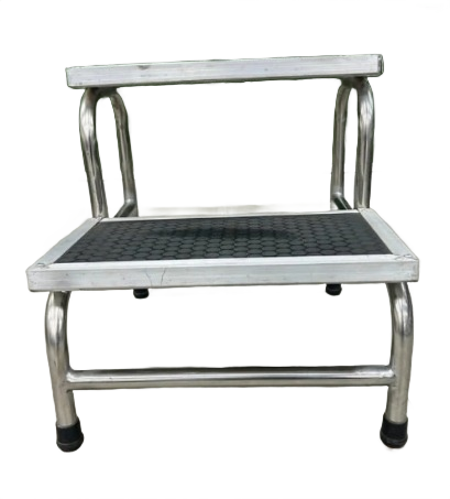 Dr. Smith Tubular Double Step Stool with Anti-Skid Rubber Tread